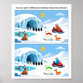 Naturscen Hitta skillnaden Pusselplanscher för Poster