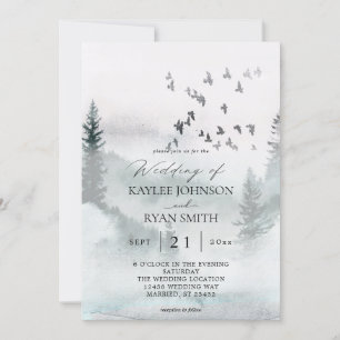 Naturskog och fåglar Bröllop Inbjudningar