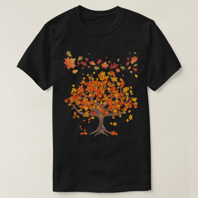 Naturskogar i Träd hösten Lämnar T Shirt (Design framsida)