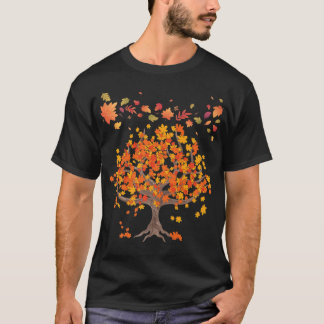 Naturskogar i Träd hösten Lämnar T Shirt