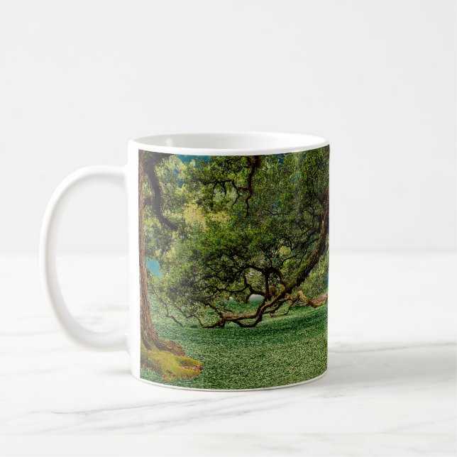Naturskogar träd löv kaffemugg (Vänster)