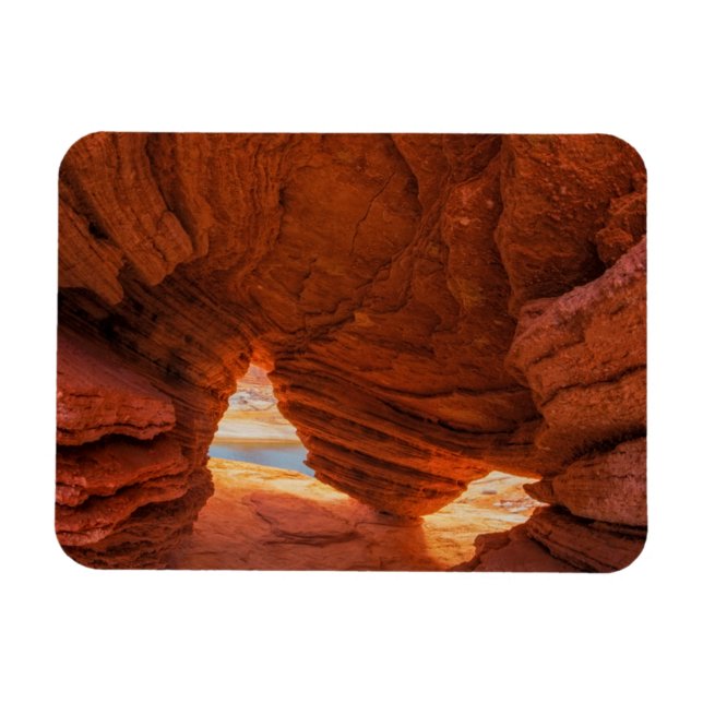 Naturskön eroderad sandstensgrotta magnet (Horisontell)
