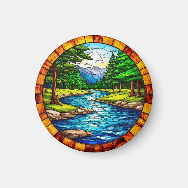 Naturskön flod- och skogslandskap magnet (Framsidan)
