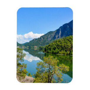Naturskön sjöbergreflektionsfoto magnet
