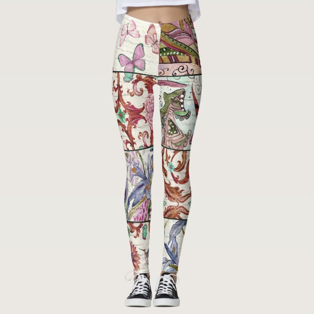 Naturskydd: Chic Sömlös bakgrund Leggings (Framsida)