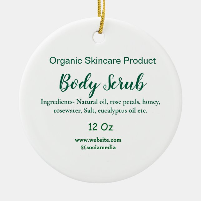 Naturskyddssmör av organisk grönt, tillsätt namn i julgransprydnad keramik (Framsidan)