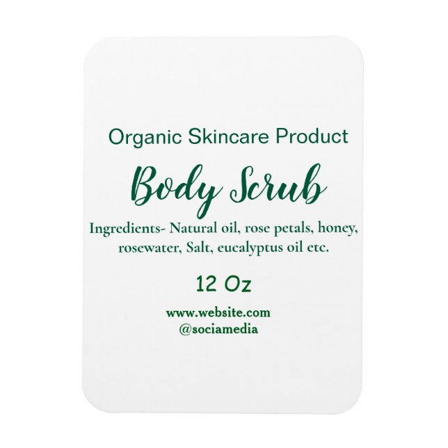 Naturskyddssmör av organisk grönt, tillsätt namn i magnet (Vertikal)