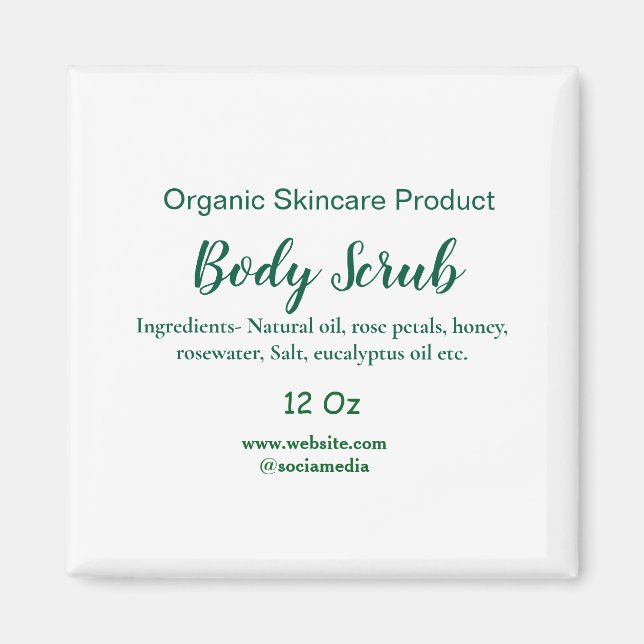 Naturskyddssmör av organisk grönt, tillsätt namn i magnet (Framsidan)