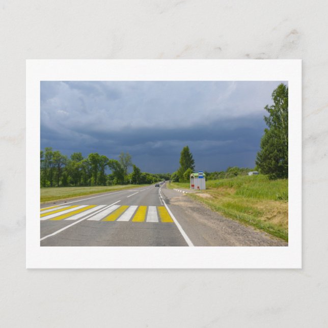 Naturstormy Landcape Scenery Road Vitryssland Vykort (Framsida)