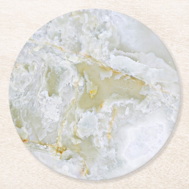 Naturstron Mönster Pappra Underlägg Papper Rund (Framsidan)