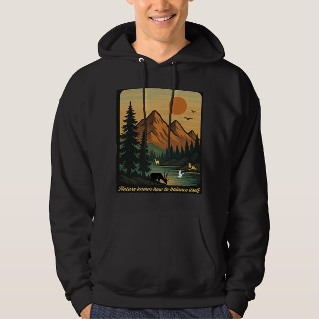 Naturtema t skjorta hoodie (Framsida)