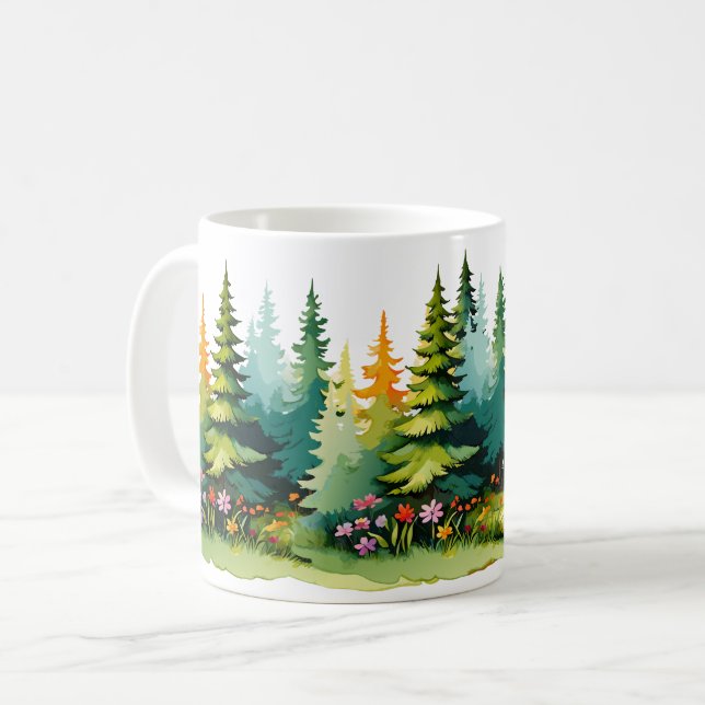 Naturtemat mugg! Från serenskogar Kaffemugg (Framsida vänster)