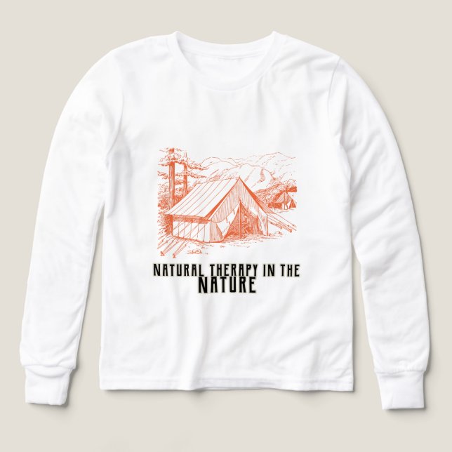 Naturterapi i longtärmadena av natur t shirt (Design framsida)