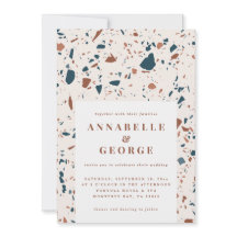 Naturterrazzo-typografi nutida bröllop-meddelande