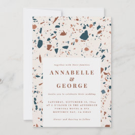 Naturterrazzo-typografi nutida bröllop-meddelande meddelande