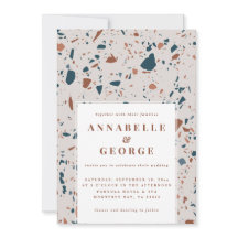 Naturterrazzo-typografi nutida bröllop-meddelande