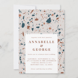 Naturterrazzo-typografi nutida bröllop-meddelande meddelande