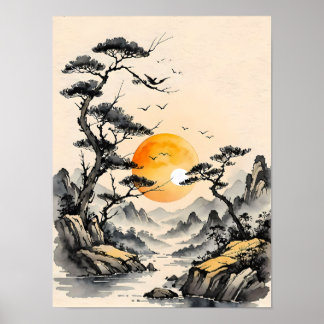 Naturvård: Landskapskonst mellan Japan och Stil Poster