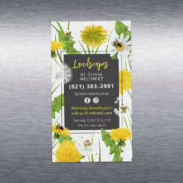 Naturvårdspromo Dandelion & Bees Magnetiska Visitkort