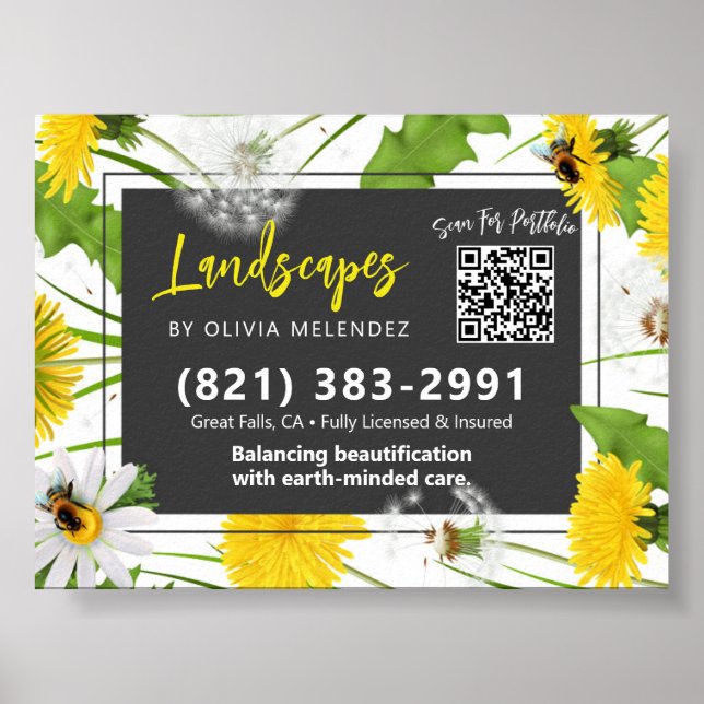 Naturvårdspromo Dandelion & Bees Poster (Framsidan)