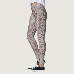 Naturvit brun Anaconda Snakeskin Leggings