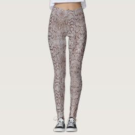 Naturvit brun Anaconda Snakeskin Leggings