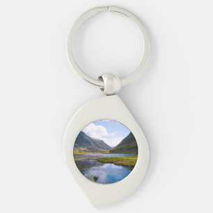 naturvy,berg swirl silverfärgad nyckelring