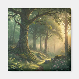 Naturvy Skogsmagnet 2in Rektangulär Design Magnet