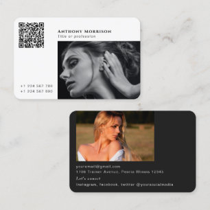 Nätverk för Qr-kodfotograf med social-media Visitkort