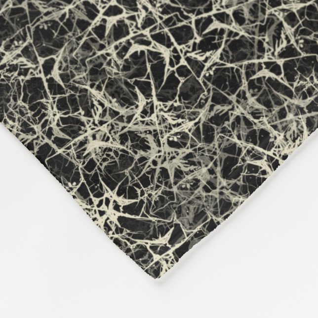 Nätverk med Neurons på Black - sömlös mönster. Fleecefilt (Hörn)