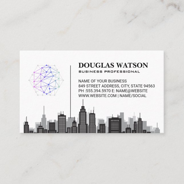 Nätverkets Logotyp | City Skyline Visitkort (Framsida)