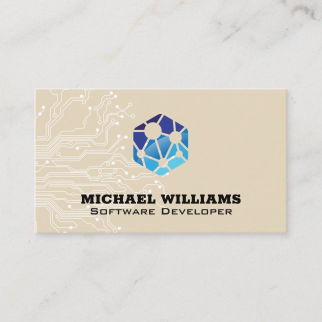 Nätverkets Logotyp | Kretsar | Tech Ingenjör Visitkort (Framsida)