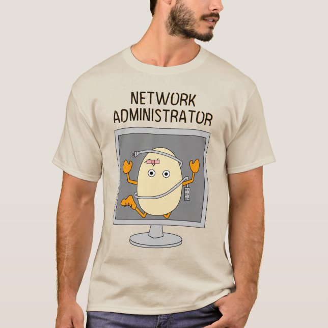 Nätverksadministratören Egghead T-Shirt (Framsida)