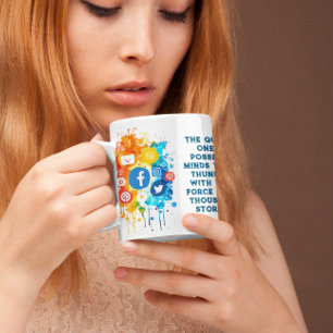 Nätverksikoner för social kaffemugg
