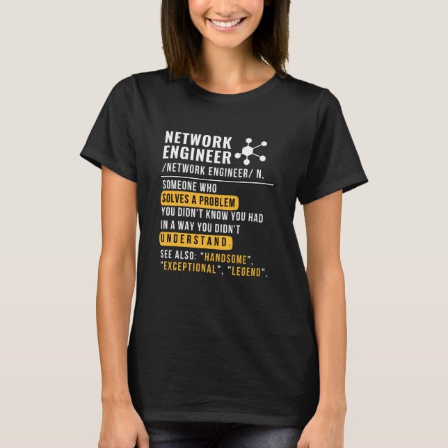 Nätverksingenjörsdefinition T-shirt (Framsida)