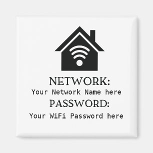 Nätverkslösenord för förenklad WiFi-information Magnet