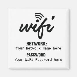 Nätverkslösenord för förenklad WiFi-information Magnet