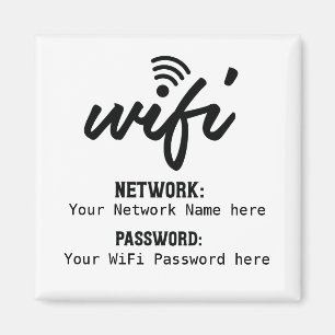 Nätverkslösenord för förenklad WiFi-information Magnet