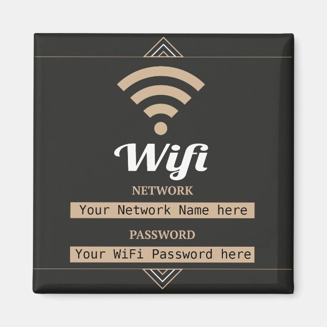Nätverkslösenord för förenklad WiFi-information Magnet (Framsidan)