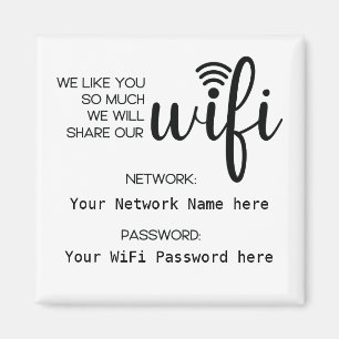 Nätverkslösenord för förenklad WiFi-information Magnet
