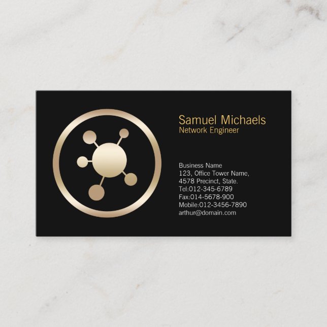 Nätverkspunktsikonnätverk Ingenjör Affärskort Visitkort (Framsida)