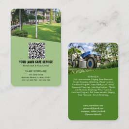 NätverksQR-lodrät Lawncare Business Car Visitkort