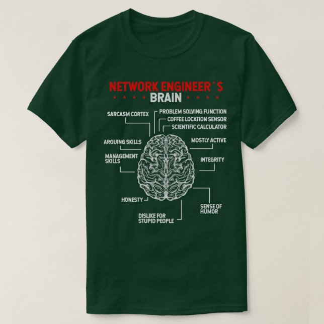 Nätverksteknikens hjärnserver Ingenjör T Shirt (Design framsida)