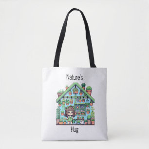 Natys Hug   Cute Plant Älskare Pixel Art Tygkasse