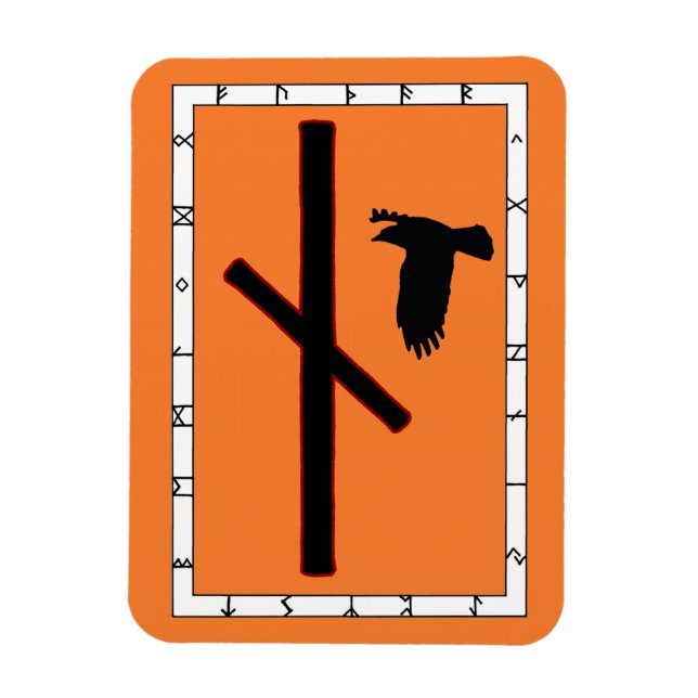 Naudhiz Viking Rune Magnet - övervinner! (Vertikal)