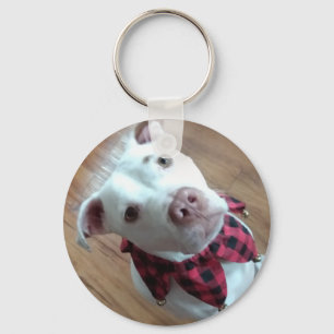 Nauga le chien blanc nyckelring