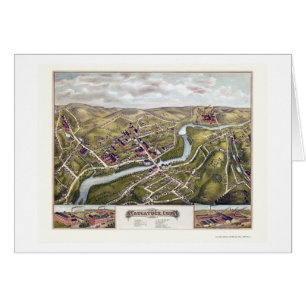 Naugatuck panorama- karta för CT - 1877 Hälsningskort