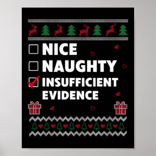 Naughly List Ugly jul Design Otillräckligt Ev Poster
