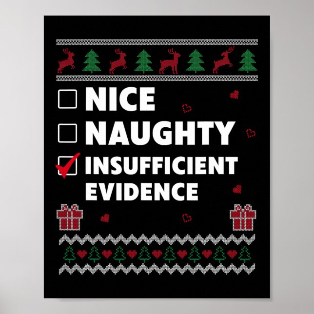 Naughly List Ugly jul Design Otillräckligt Ev Poster (Framsidan)
