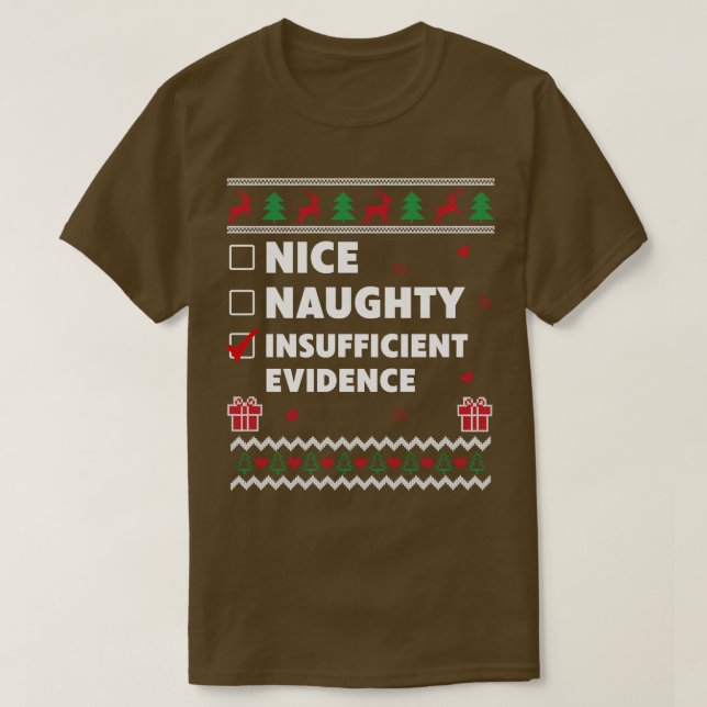 Naughly List Ugly jul Design Otillräckligt Ev T Shirt (Design framsida)
